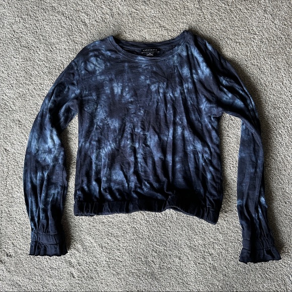 Like New Sanctuary Blue Life Tie-Dye Pullover, Ruffle Cuffs, Size Medium - Picture 6 of 8